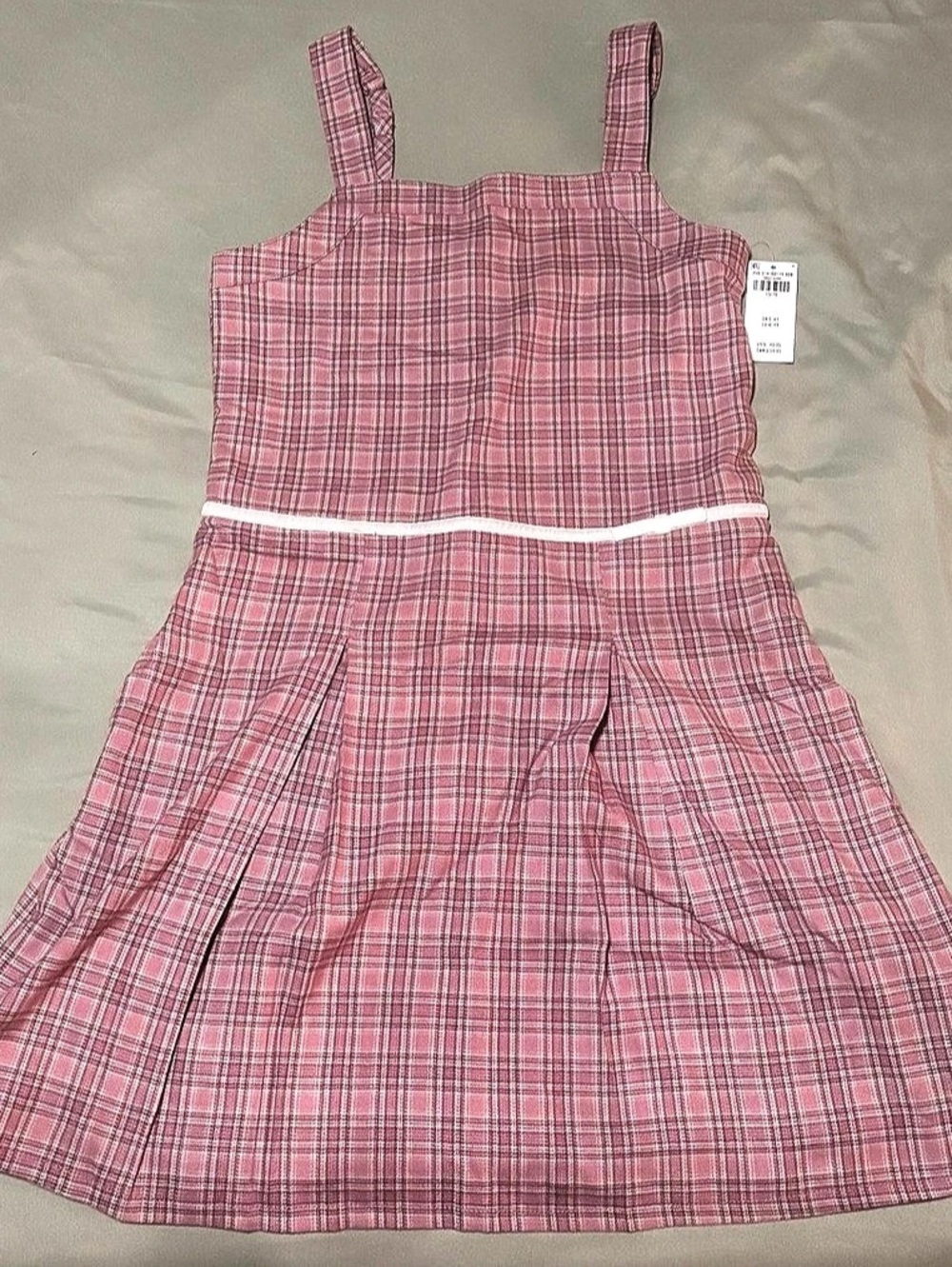 Abercrombie Kids Pleated Mini Dress Girls 15/16 Pink Plaid